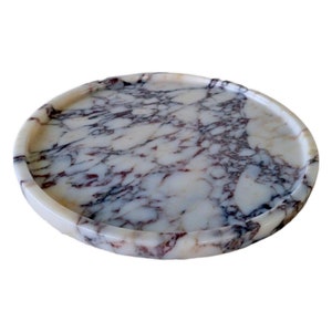 12" Calacatta Viola marble plate-marble tray-catcher-catchall tray-serving platter-hand made -natural stone free shipping