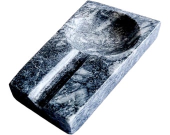 Plateau à cigares de luxe en marbre-design unique-cendrier décoratif-cendrier pour bureau-accessoires pour cigares-vintage-pierre naturelle-fait main-livraison gratuite