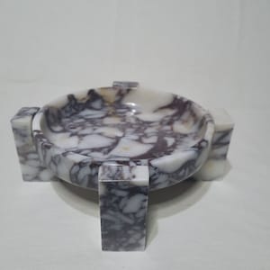 Viola marble bowl-marble serving bowl-marble curved bowl-marble fruit bowl-hand made-natural stone-free shipping