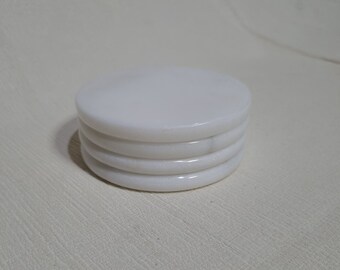 White Marble Circular Coaster