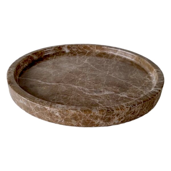 Piatto da portata in marmo Emparador da 8 pollici, vassoio in marmo, piatto da portata, realizzato a mano, in pietra naturale, spedizione gratuita