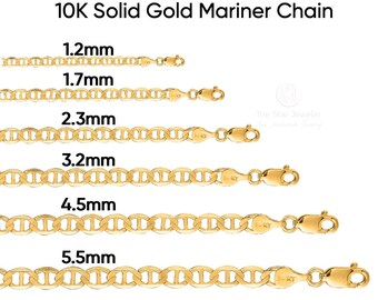 10K SOLID Gold Mariner Chain, Mariner Necklace, Mariner Flat Chain, Mariner Gold Chain, Mariner Necklace, Gold Chain for Mom, Him, Her, SALE