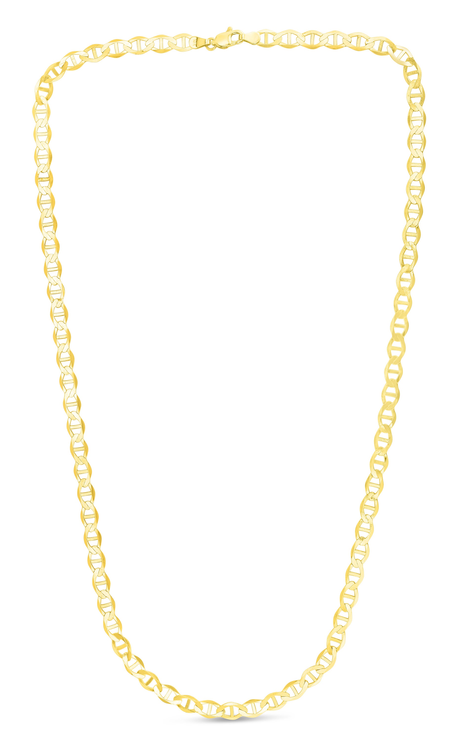thumbnail image 2 of 10K Solid Yellow Gold Mariner Link Chain Necklace - Anchor Style 2.0mm (16-26 Inches) 2 of 6