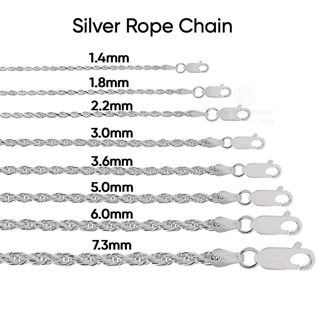 Sterling Silver Rope Chain Twisted Rope Chain Silver Rope Etsy