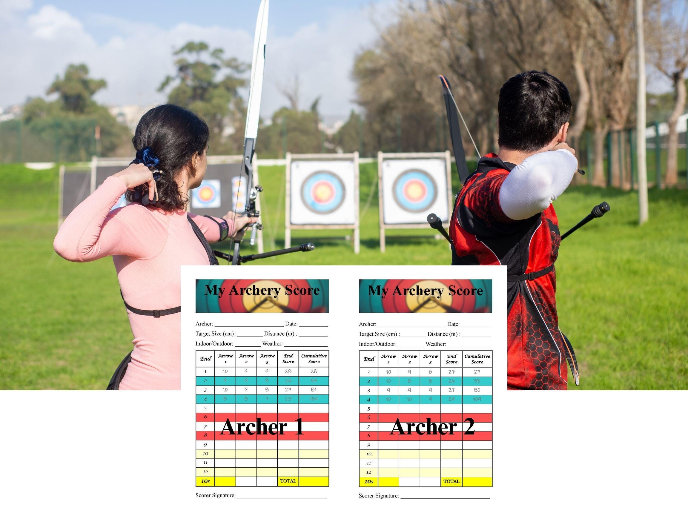Downloadable Archery Score Sheet, Digital PDF File, 3 Arrow Format, 10 ...