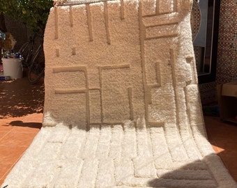 Incroyable tapis marocain, tapis berbère, tapis en laine, tapis minimaliste, tapis Beni ourain, tapis personnalisé, tapis de salon, tapis en laine douce, tapis