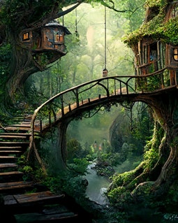 Enchanted Forest Magical Treehouse Village #2 Poster - Etsy