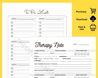 Therapy Session Note Tracker and To Do List