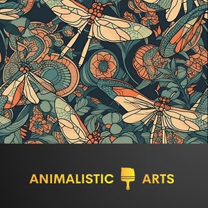 Libellenmuster Digitales Muster Seamless Pattern