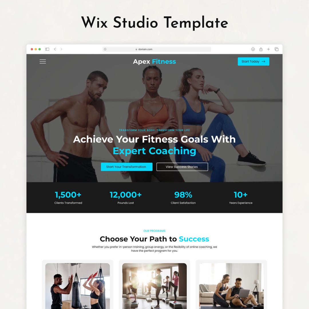 Fitness Coach Wix Template Personal Trainer Website, Health Coach Gym