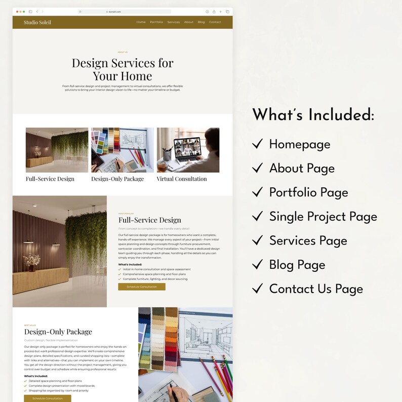 Interior Designer Wix Template | Home Decorator Website, Architect ...