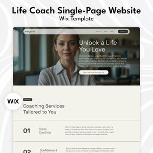 Life Coach Wix Template, Wix Coaching Website Template, Wix Website Template, Coaching Website, Wix One Page, Wix Coaching Website, Wix Site