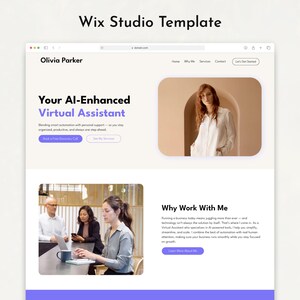 Virtual Assistant Wix Template | One Page Website, OBM VA Business Manager | Editable Wix Studio Template for Virtual Assistant Business