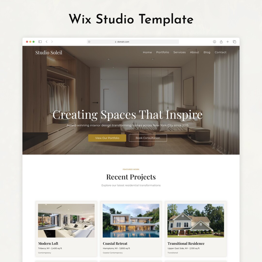 Interior Designer Wix Template | Home Decorator Website, Architect ...