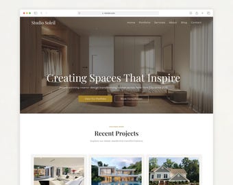 Interior Designer Wix Template | Home Decorator Website, Architect Portfolio | Editable Wix Studio Template for Interior Design Business