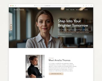Life Coach Wix Template | Coaching Website, Therapist Wellness Health Coach | Modern Editable Wix Studio Website for Coaching Business