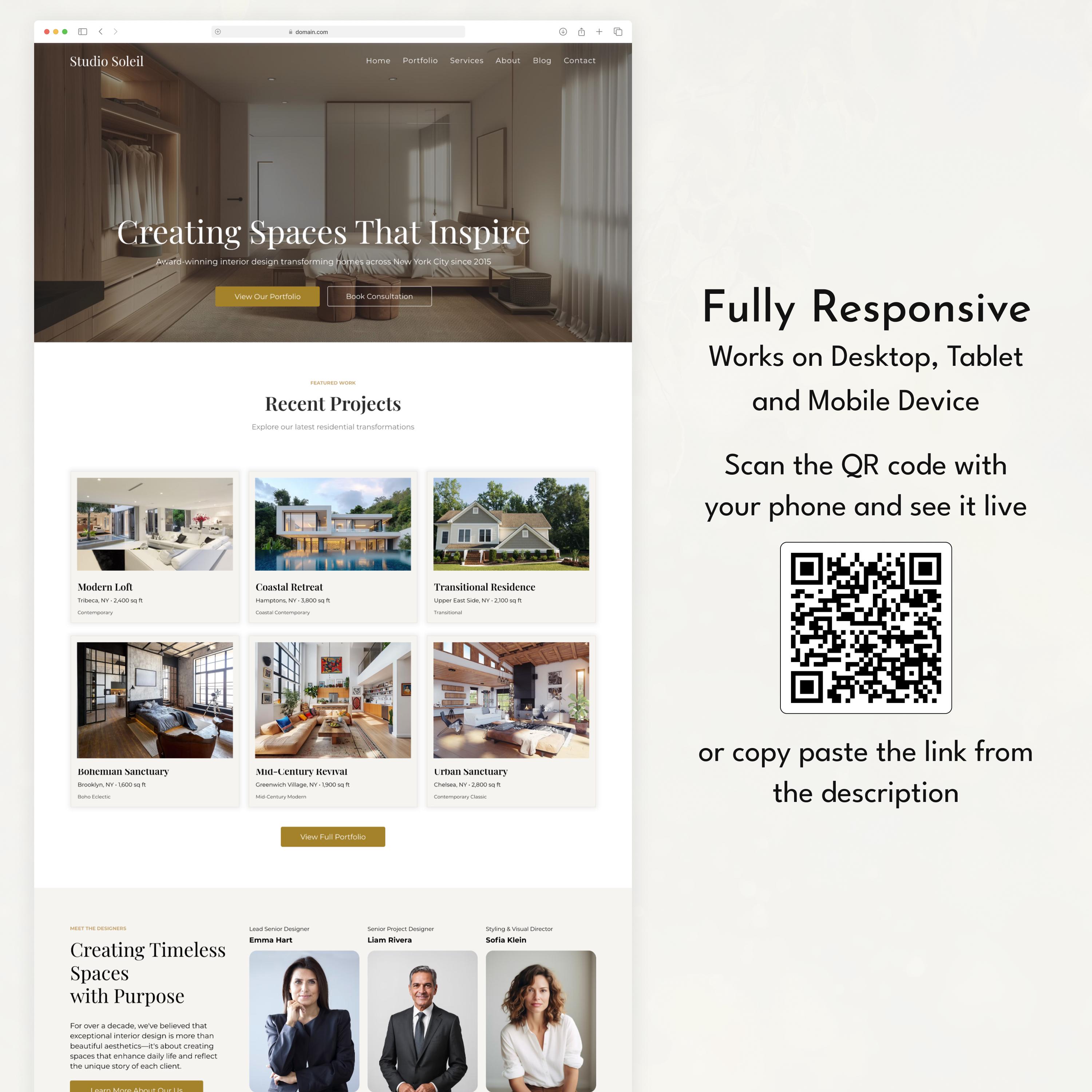 Interior Designer Wix Template | Home Decorator Website, Architect ...