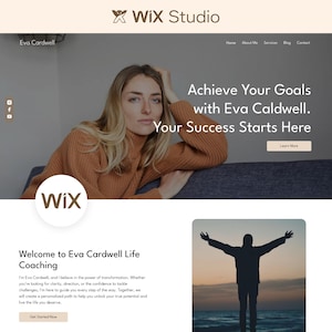 Life Coach Wix Template, Life Coaching Wix Website Theme, Mentor Landing Page Sales, Blog, Contact Form, Booking site Wix Therapist Website