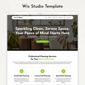 Cleaning Service Wix Template | Modern Website Design for Cleaning Companies & Local Service Providers | Wix Studio Website Template