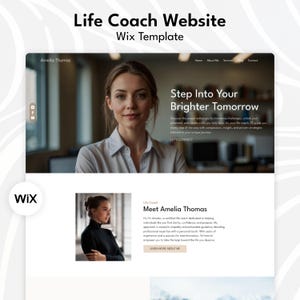 Life Coach Wix Template | Coaching Website Design, Therapist & Wellness Website | Editable Modern Wix Studio Template, Website Template
