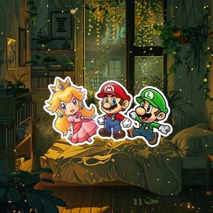 Chibi Mario Bros Bundle, Luigi, Mario, Pfirsich, SVG, Pdf Psd Jpg