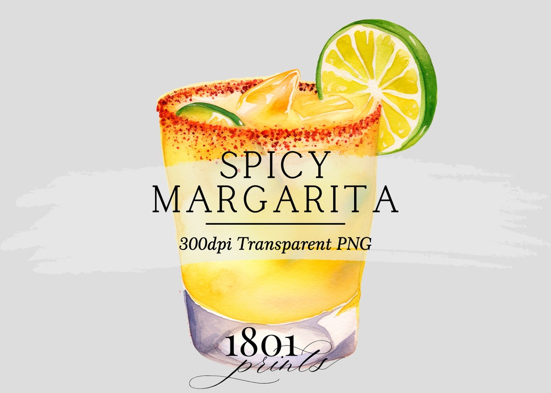 Spicy Margarita Cocktail Graphic Illustration Clipart Etsy