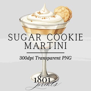 Zuckerkeks Martini Grafische Illustration || Urlaub Weihnachten Cocktail Zuckerstange Aquarell Bar Menü Hochzeit Cocktail AC559