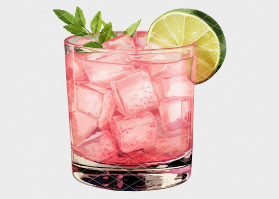 Sea Breeze - Watercolor Cocktail Graphic Illustration