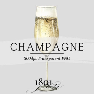 Illustration graphique de cocktail au champagne || clipart téléchargement numérique aquarelle bar menu mariage boissons clipart AC489
