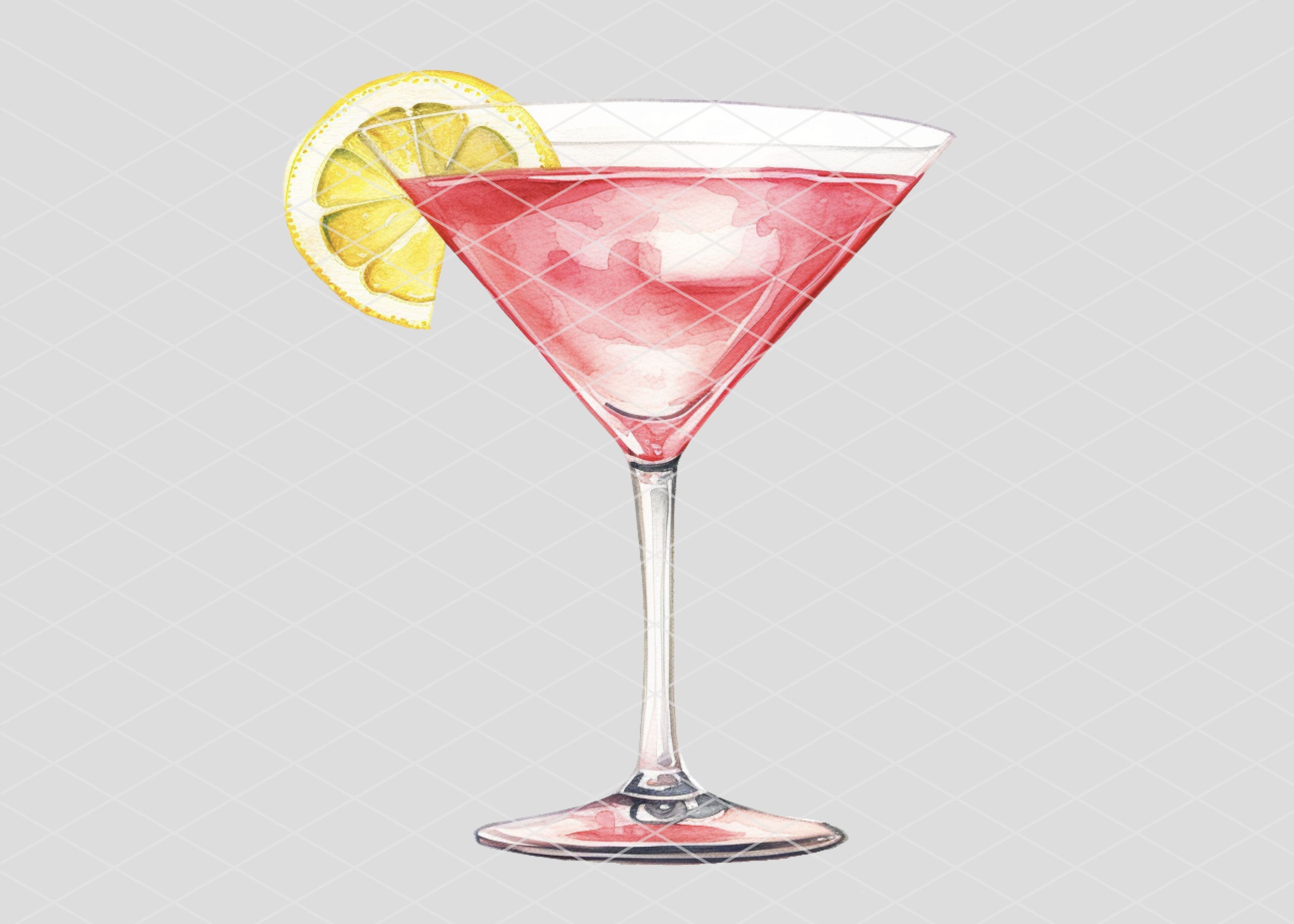 Cosmopolitan Watercolor Cocktail Graphic Illustration Cosmo Clipart ...