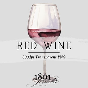 Illustrazione grafica del cocktail dell'acquerello del vino rosso // download digitale di clipart acquerello bar menu cocktail di nozze AC397