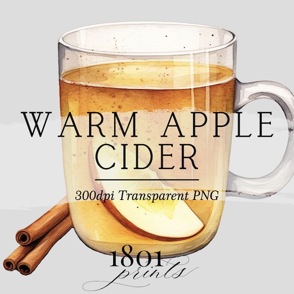 Warm Apple Cider Graphic Illustration || clipart digital download watercolor bar menu wedding cocktail drinks signature drinks fall AC497