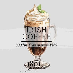 Ilustração de café irlandês || clipart download digital menu aquarela bar coquetel de casamento clipart café quente assinatura bebida de outono AC564