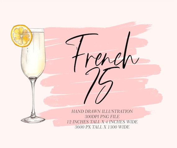 French 75 Cocktail Graphic Illustration Clipart Digital Download Watercolor  Bar Menu Wedding Cocktail Drinks Clipart AC0009 - Etsy