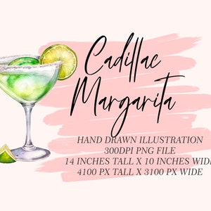 Margarita Watercolor Illustration: Cocktail Clipart (Digital Download)