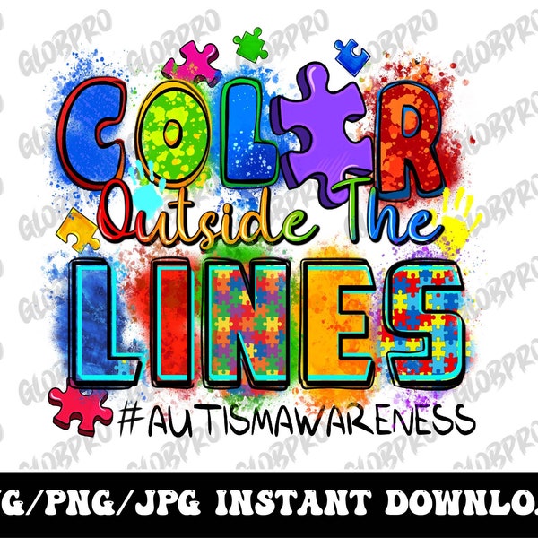 Color outside the lines Autism Awareness svg png Autism Awareness svg png Autism Mom Shirt Autism png Neurodiversity png Equality png gift