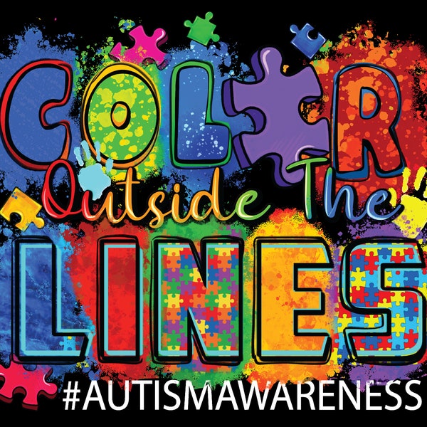 Color outside the lines Autism Awareness svg png Autism Awareness svg png Autism Mom Shirt Autism png Neurodiversity png Equality png gift