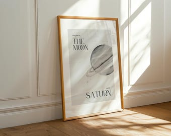 Love You to the Moon and to Saturn lyrische poster – digitale download – folklore tijdperk print – dromerige muurkunst voor muziekliefhebbers