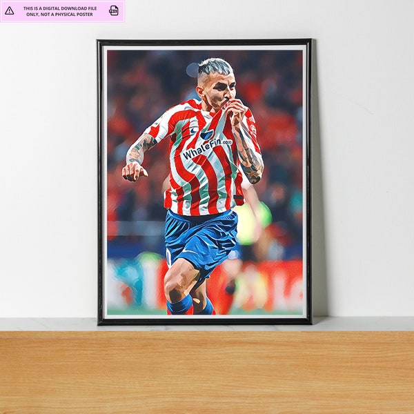 ANGEL CORREA printable poster Atletico de Madrid Angel Correa Digital Print Atletico de Madrid Wall art Angel Correa poster Atl Madrid svg