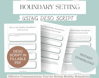 Boundary Setting DESO Script: Communication Skills Worksheet (Fillable PDF)