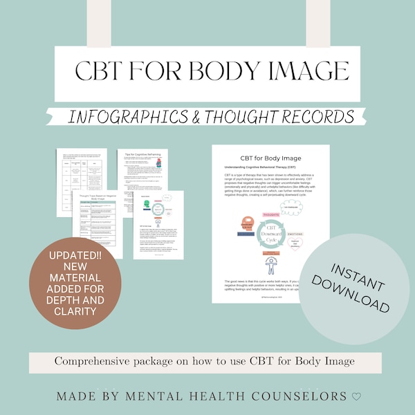 CBT for Body Image: Worksheets, Exercises and Visual Aids | Self-Help Material | Improve Body Image