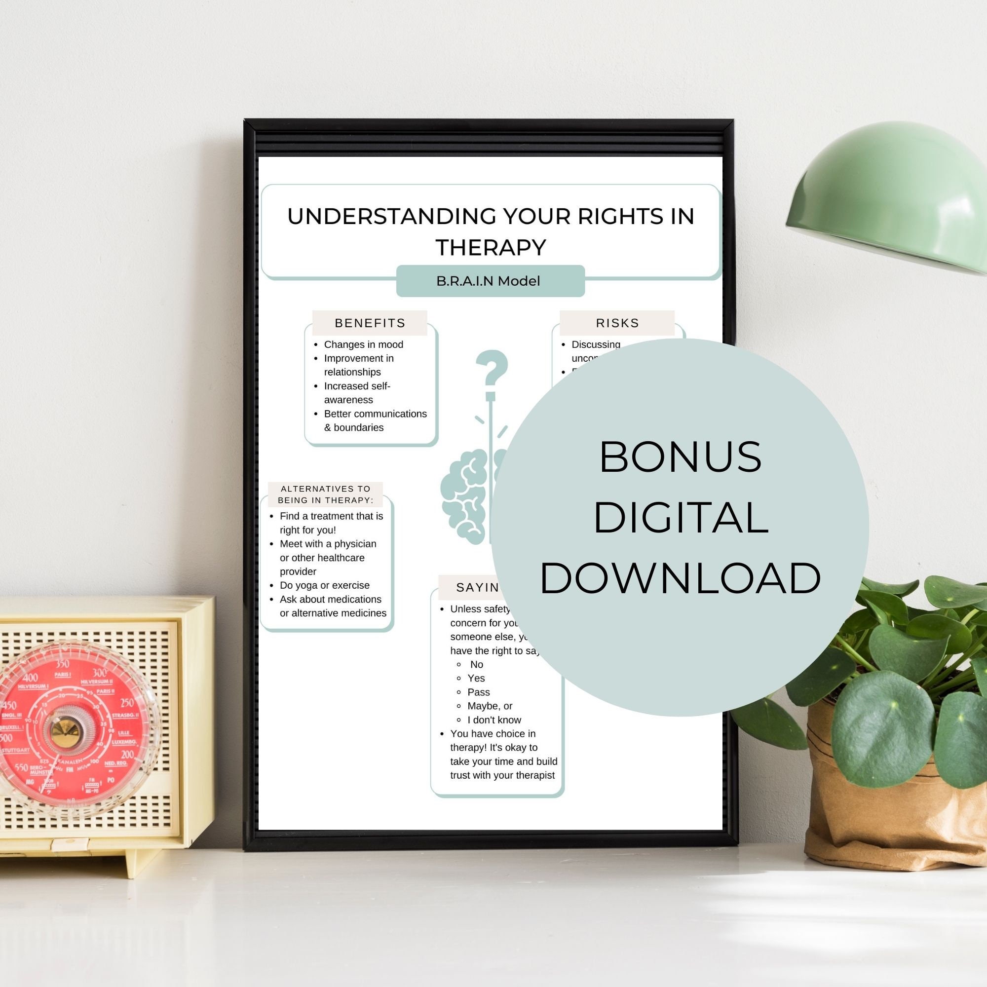 Printable Client Rights Therapy Informed Consent Template: Comprehensive Client Rights + BRAIN ...