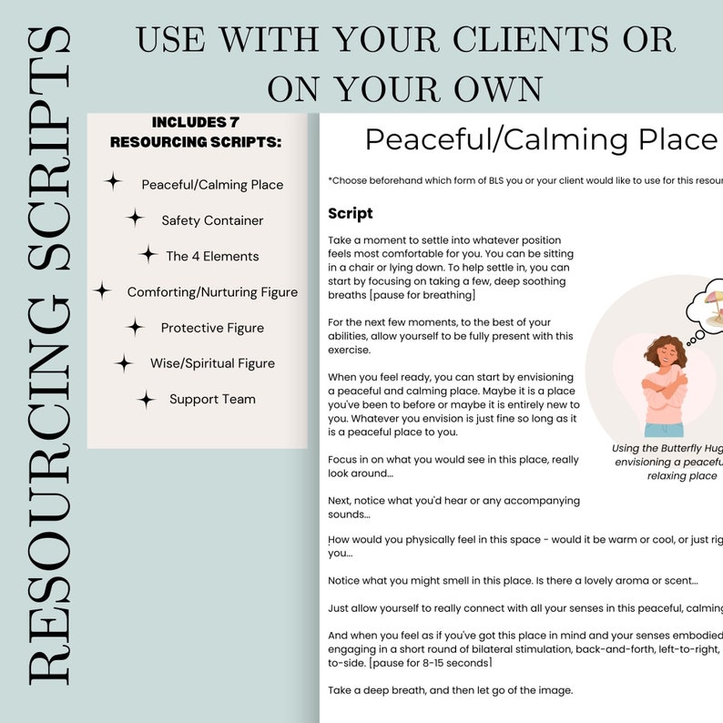 Container Exercise Script For Client Use EMDR Resourcing: BLS Infographics & Scripts (PDF) - Etsy