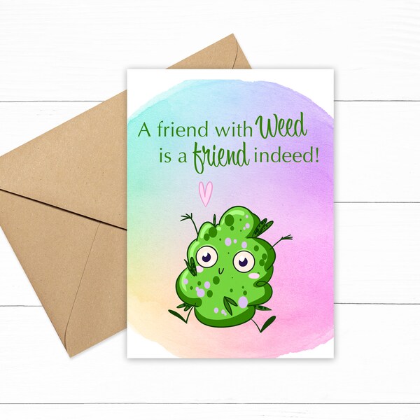 Weed Greeting Card Etsy