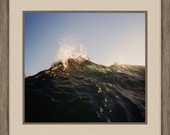 Ocean Wave Print, Blue Sky Wall Art
