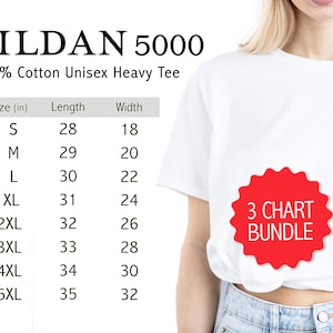 Gildan 5000 Size Guide G500 Shirt Size Chart Gilden 5000 Womens White Mockup Bundle Gildan 5000 Tshirt measurements white background graphic