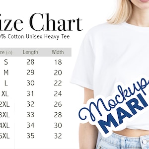 Gildan 5000 Size Table Chart Gildan G500 Shirt Size Guide Gilden 5000 White Mockup Bundle Gildan 5000 T-shirt measurements white background