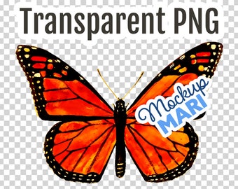 Monarch Butterfly PNG Transparent Butterfly Clip Art Cutout Butterfly Transparency Digital File Instant Download Hi-Res Clipart Butterflies