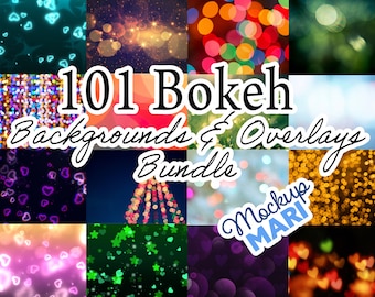 101 Bokeh Backgrounds Rainbow Bokeh Overlays Colorful Bokeh Backdrops High-Res Quality MultiColored Lens Flare Bokeh Light Effects Bundle