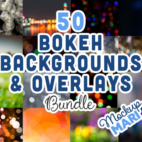 50 Bokeh Backgrounds Bundle Rainbow Bokeh Overlays Colorful Bokeh Backdrops High-Res Quality MultiColored Lens Flare Bokeh Light Effects